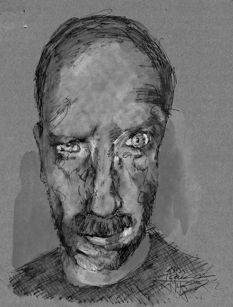Mark B in B&W Ink drawing with digital enhancement. For J … Flickr