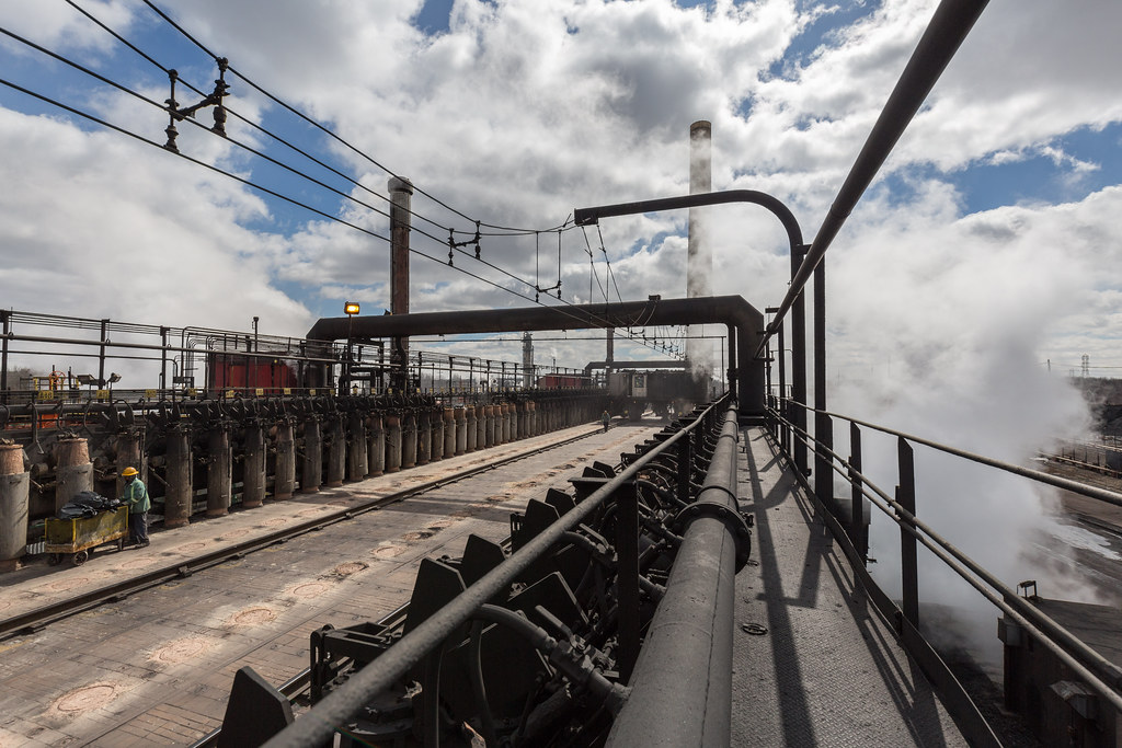 AMONG THE GOOSENECKS Top view of the coke oven battery alo… Flickr