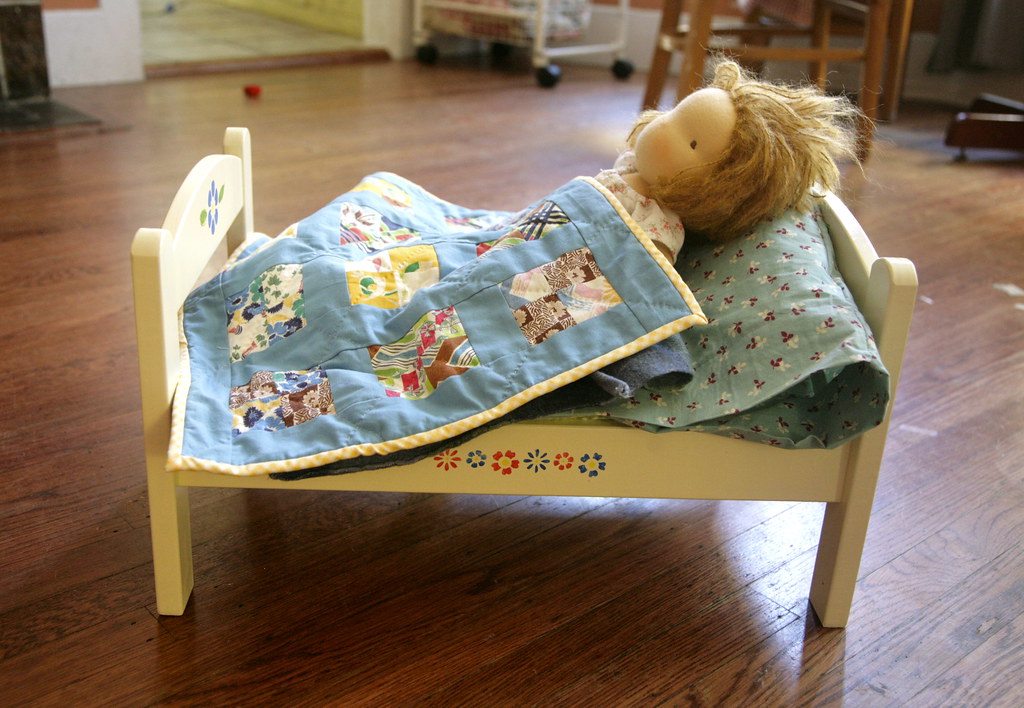 Ikea Doll Bed Makeover I painted the doll bed with cream s… Flickr