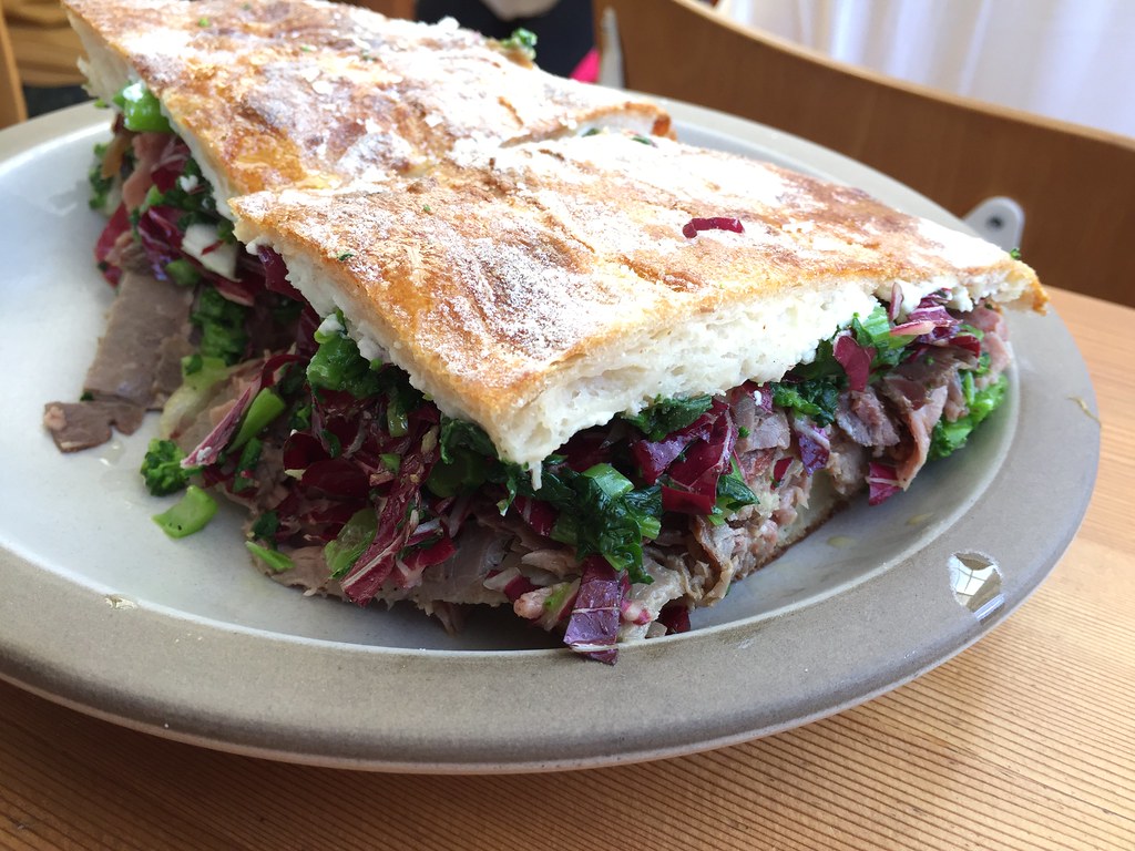 Roast Beef Flatbread Sandwich smoky blue cheese, carameliz… Flickr