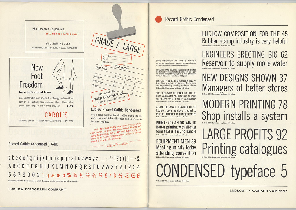 Record Gothic specimen, Ludlow, 1950s Ludlow’s Record Goth… Flickr