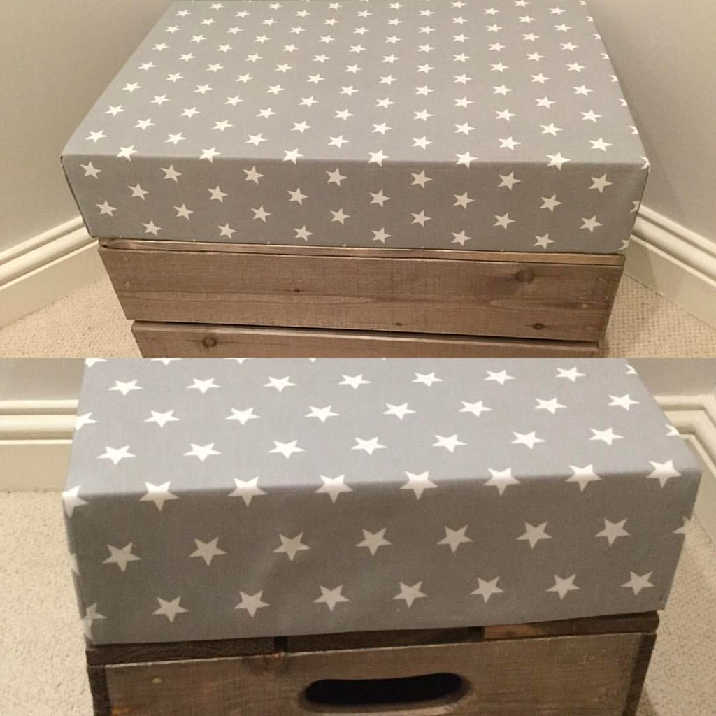 Grey Star fabric Storage Footstool...great for bedrooms, h… Flickr