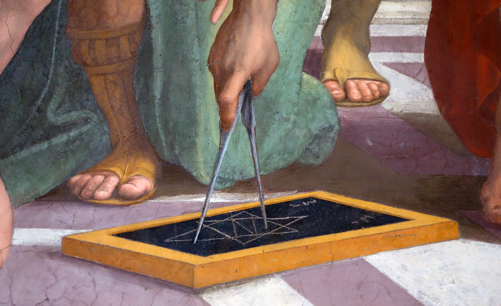 Raphael, Euclid's tablet Raphael, School of Athens, fresco… Flickr