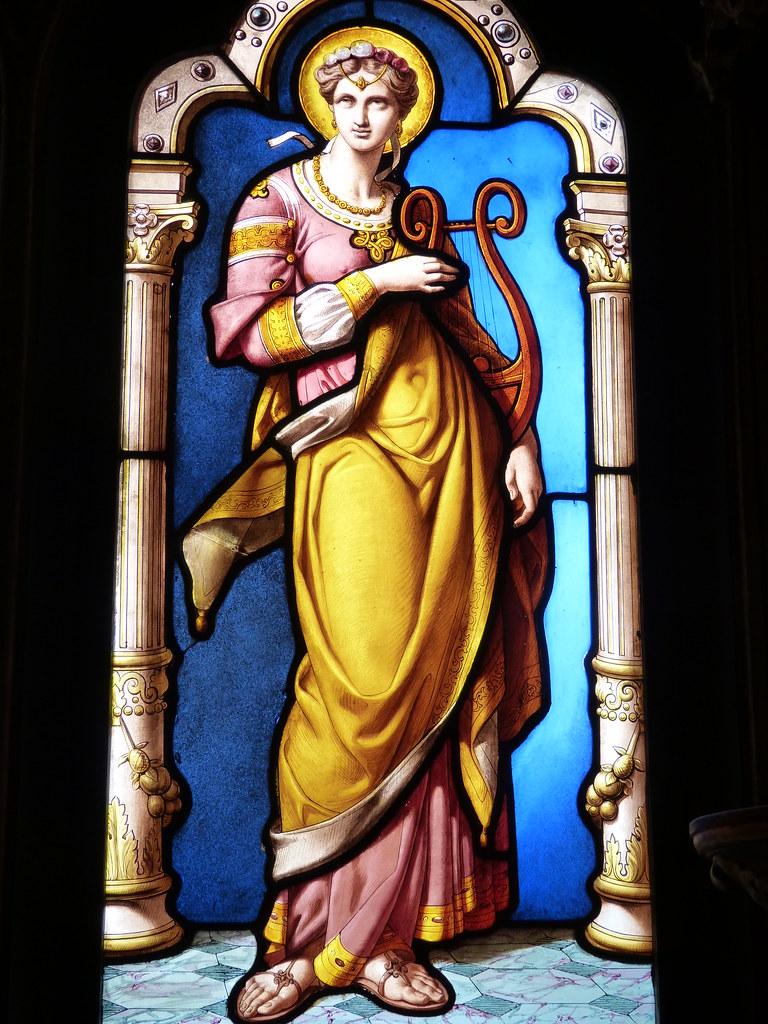 St Cecilia St Cecilia with her musical instrument. Blois c… Flickr