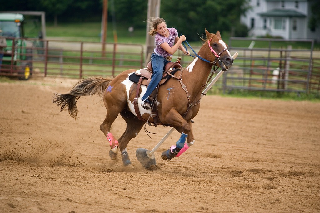 Pole bending in La Valle, WI La Valle Team Penning Arena, … Flickr