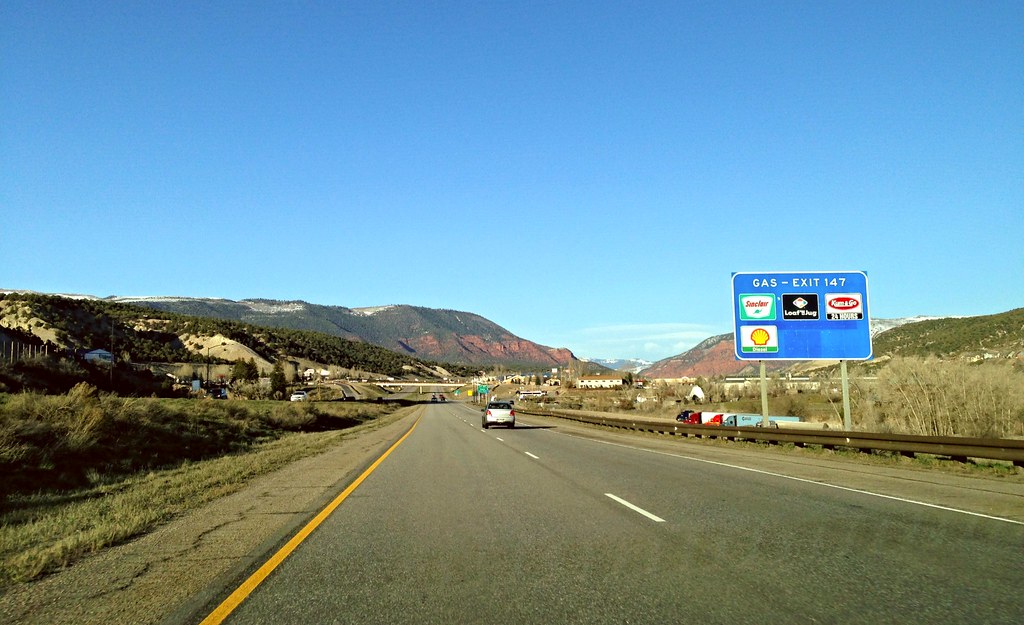 Gas exit sign along the Highway US Route 6 between Glenwoo… Flickr