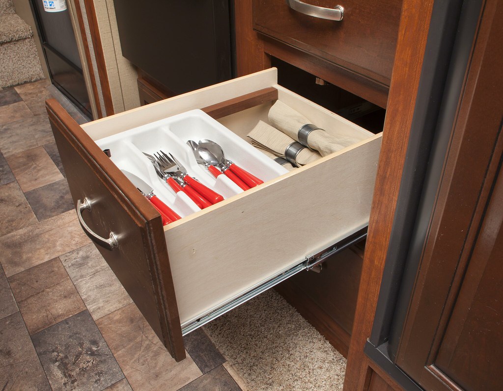 Solid wood drawers with full extension drawer guides Flickr