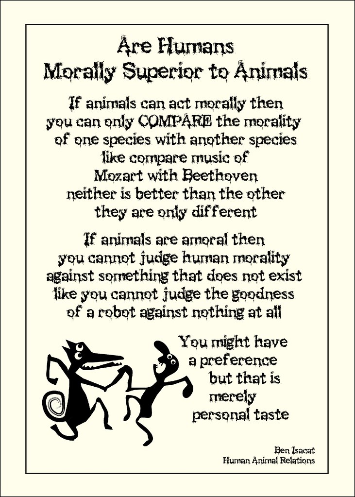 Are humans morally superior to animals? Humans and Animals… Ben Isacat Flickr