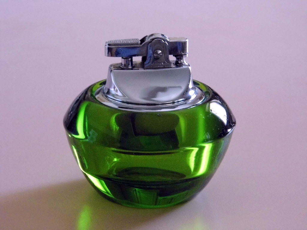 Vintage Decorative Green Glass Table Cigarette Lighter Flickr