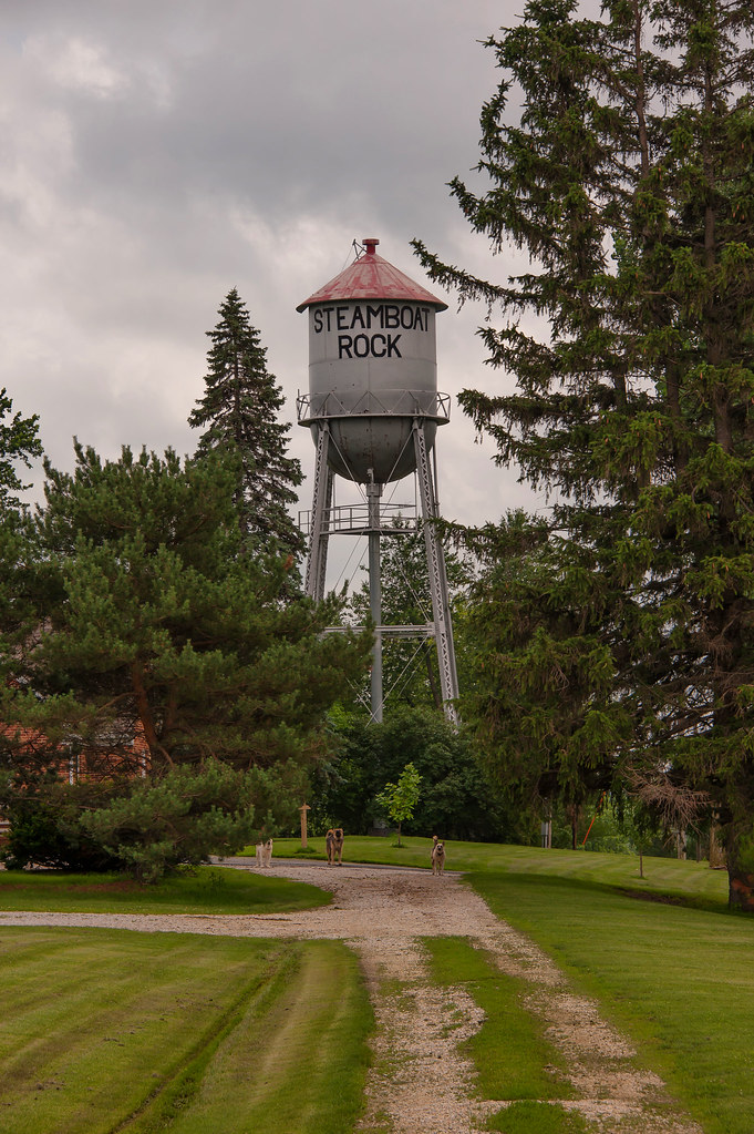 Steamboat Rock, Iowa Water tower for the city of Steamboat… Carl Wycoff Flickr
