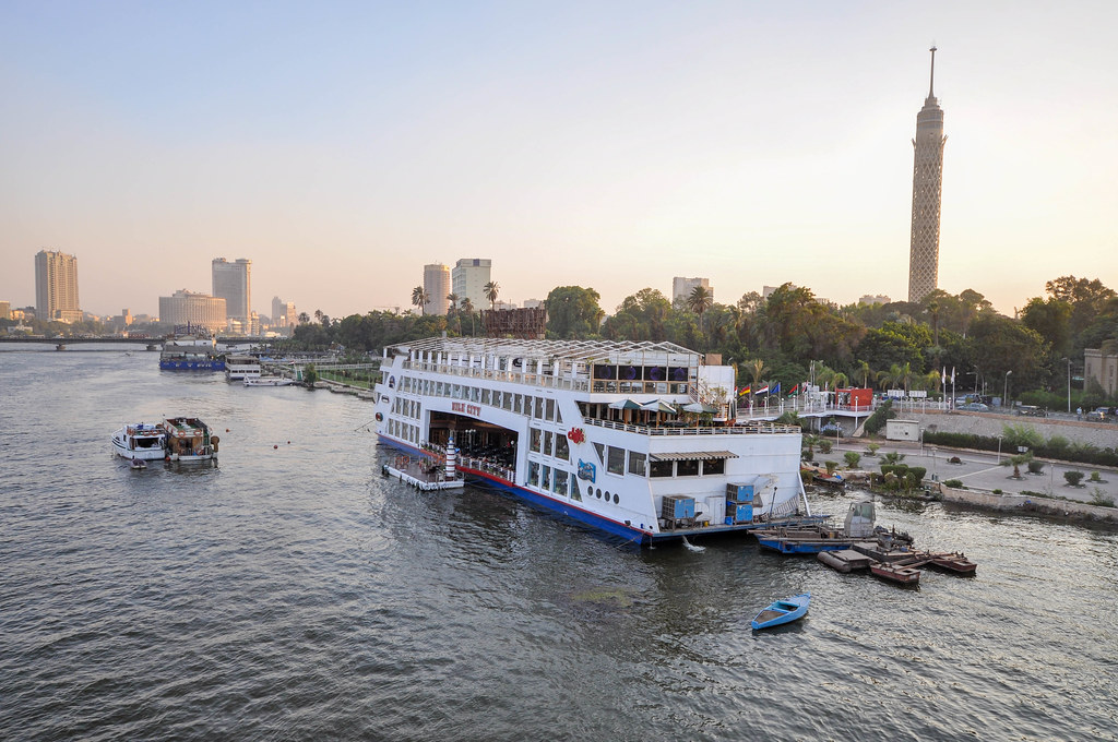 Zamalek island and The Nile City Boat restaurant as seen f… Flickr