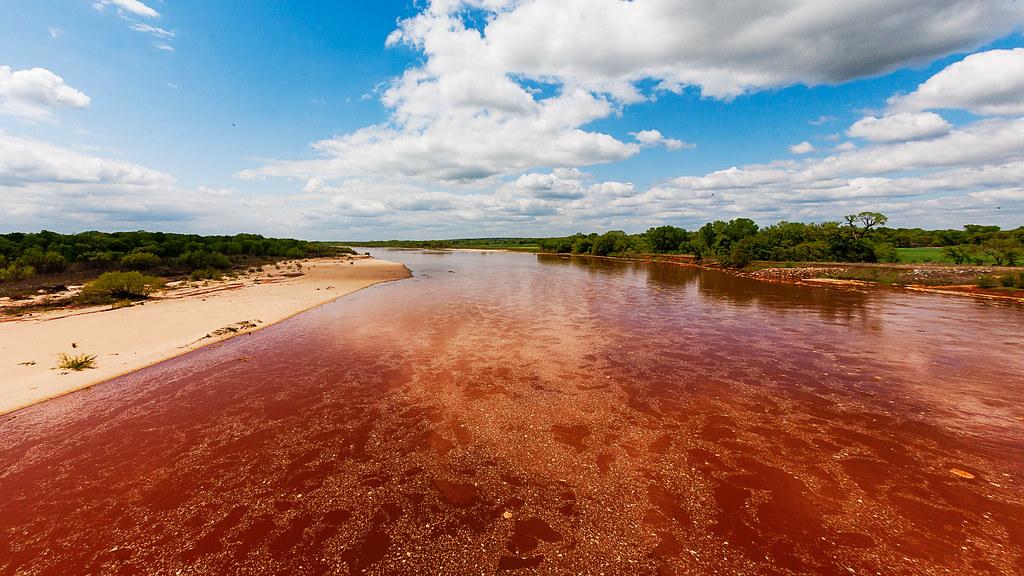 Red dirt in the Cimarron river 2010 Hwy 33 Coyle, OK Thomas