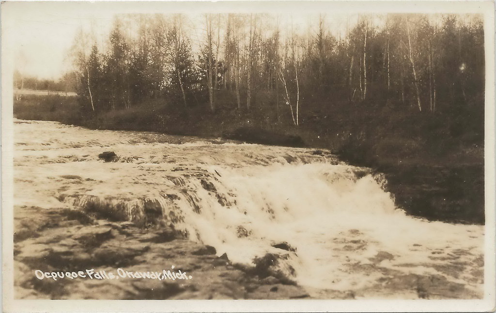 NE Onaway MI RPPC TROUT COUNTRY Ocqueoc River 1930s Fast W… Flickr