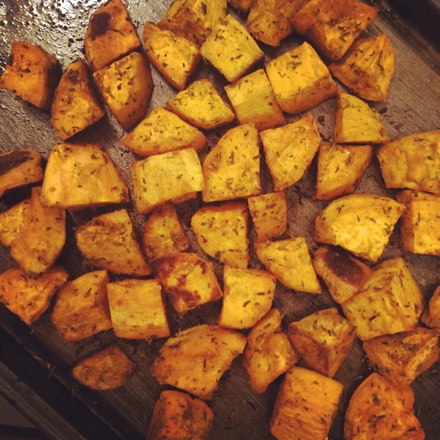 Getting my carbs ready for a few days. Baked sweet potatoe… Flickr