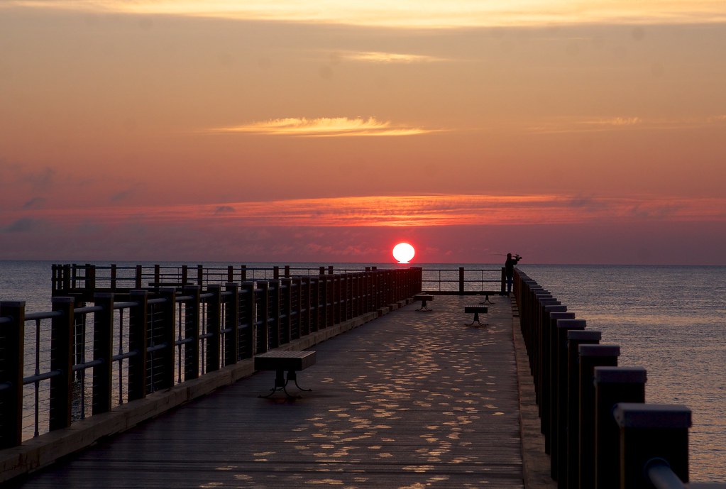 Oak Bluffs Pier at sunrise D Allen Flickr