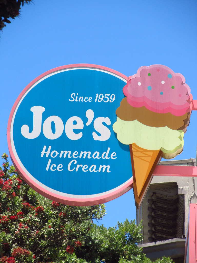 Joe's Ice Cream sign Geary Boulevard; San Francisco Willis Lam Flickr