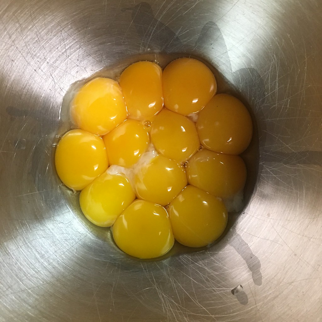 One dozen egg yolks Preparing a double batch today, this i… Justin