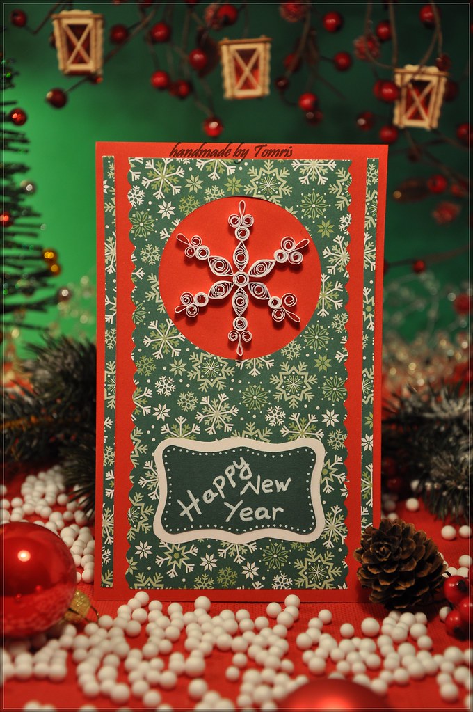 Quilling Handmade New Year Greeting Card Snowflake (4)… Flickr
