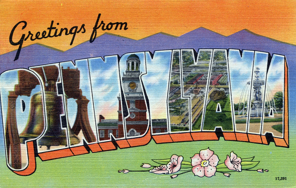 Greetings from Pennsylvania Large Letter Postcard Flickr