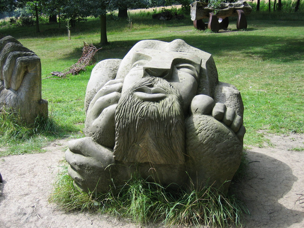 sculpture Stone face from the Yorkshire sculpture park Sam Harwood