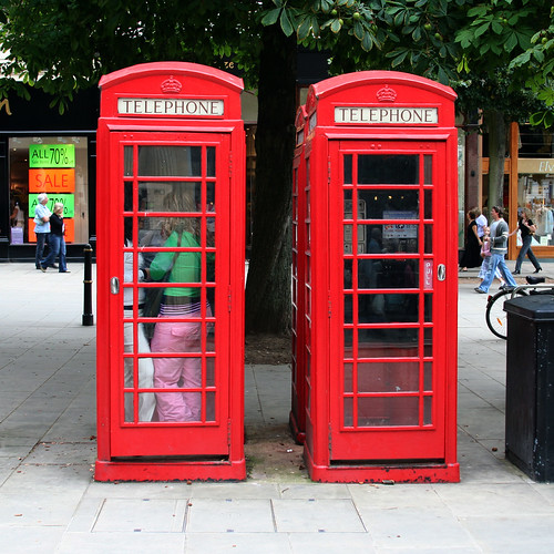 telephone boxes Cheltenham, Gloucestershire, England, UK Leo