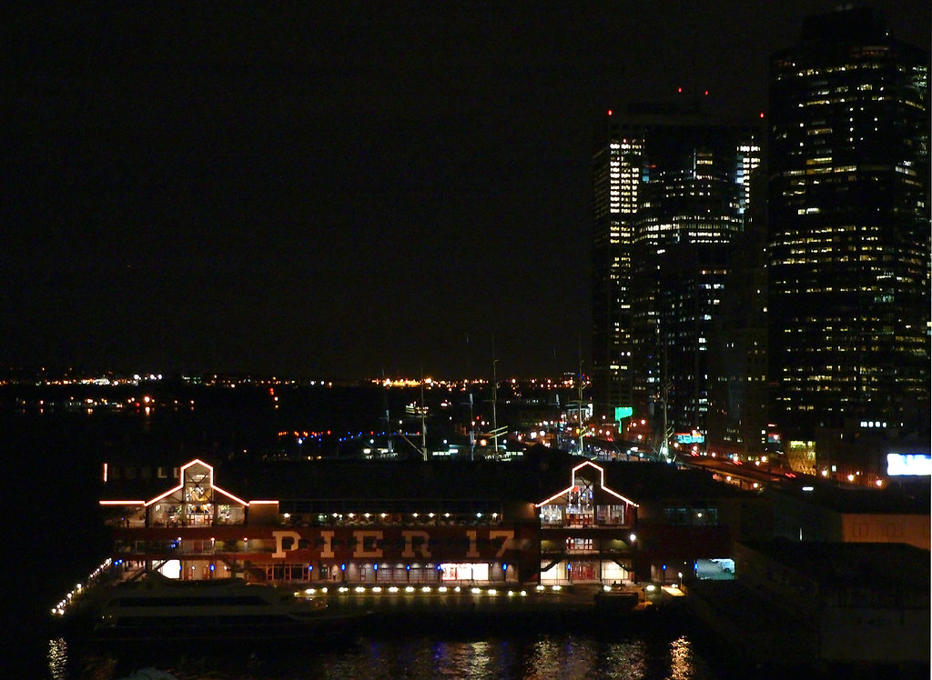Pier 17 by night from Brooklyn Bridge Stig Nygaard Flickr
