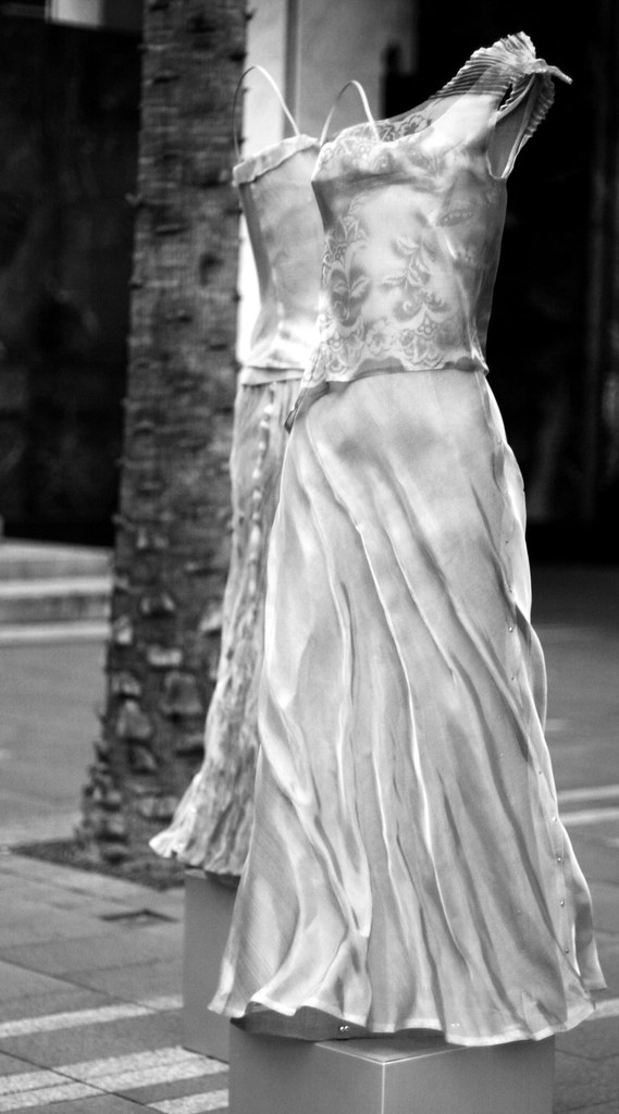 Dress sculpture This sculpture of two dresses is in front … Flickr