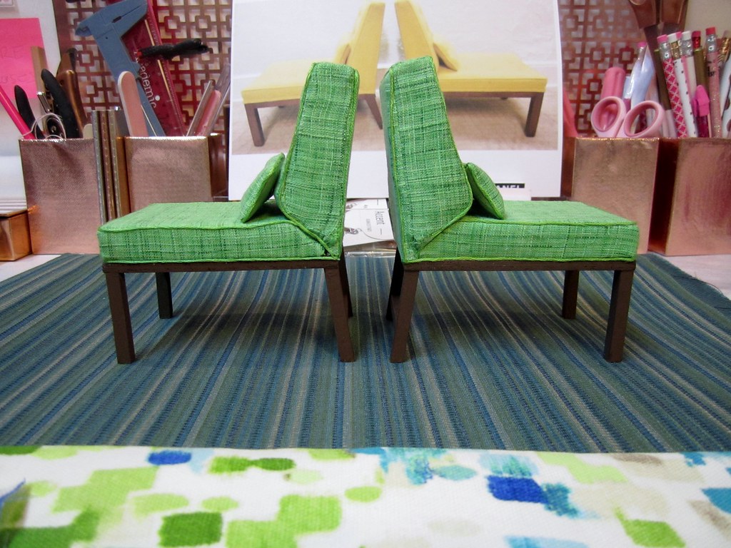 MCM Chairs are finished! I made reversible pillows for the… Flickr