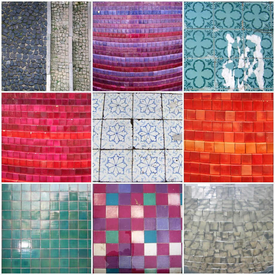 Pieces of Lisbon Tiles, pavements, azulejos, disco balls o… Perrine