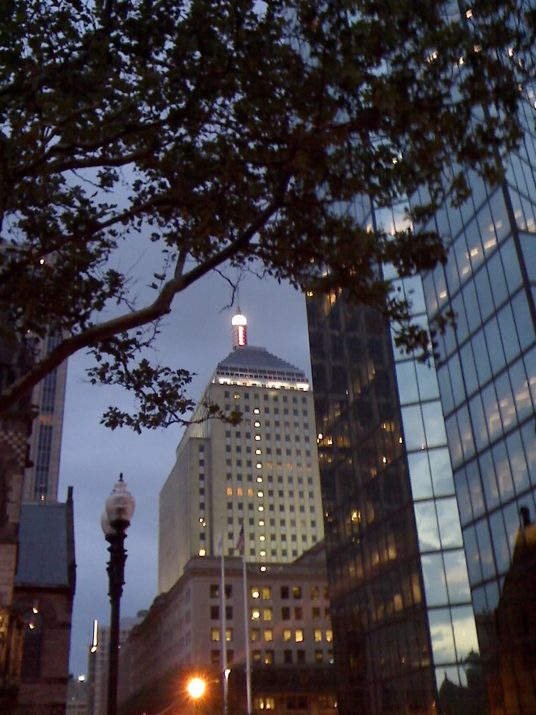 Old Hancock Tower Weather Beacon The lights mean Steady b… Flickr