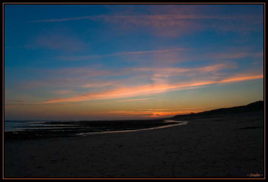 Coucher de soleil sur l'Île de Ré Le Bois plage en Ré