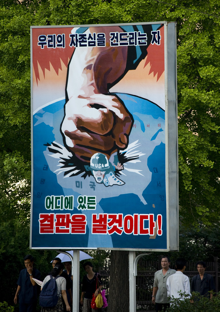 US Propaganda Poster in the street Pyongyang Nor… Flickr