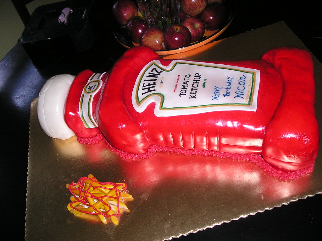 Ketchup bottle cake This one was huge..... And I love it TabbyCake