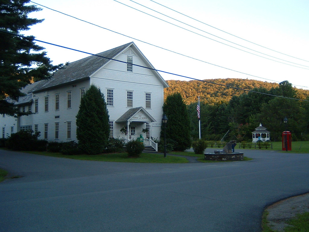 Rowe Town Hall Note the British telephone booth off to the… Flickr