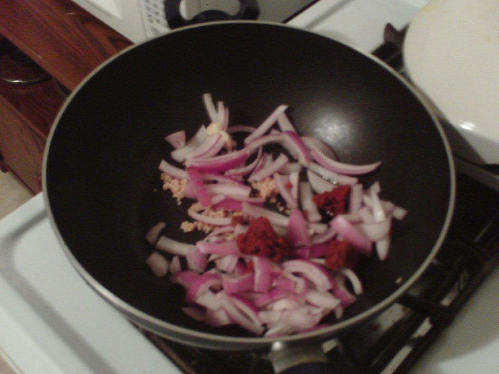 Step one Onions, garlic, olive oil, sesame oil, and most i… Flickr
