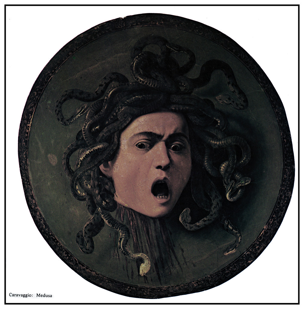 Caravaggio Medusa from the Uffizi. Scanned from a print. Seth Anderson Flickr