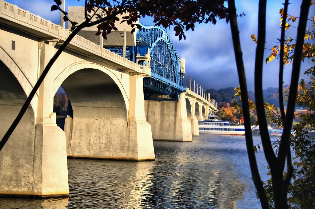 Chattanooga Bridge Through Trees HDR photo taken on the ri… Flickr