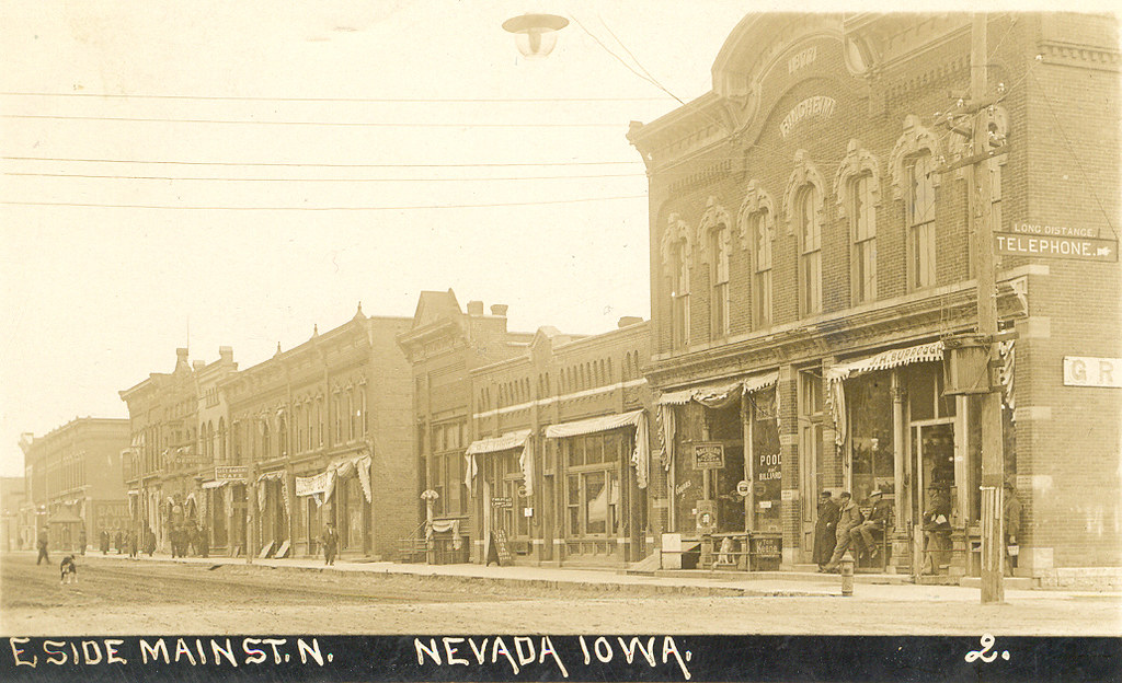 Nevada, Iowa, Main Street & J Avenue Dated July 3, 1911. F… Flickr