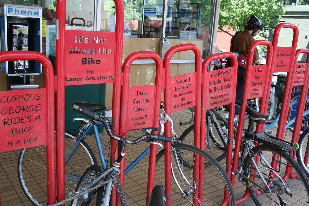 BookBikeRack Outside Powell's (Genius!) Portland, Oregon… rachaelvoorhees Flickr