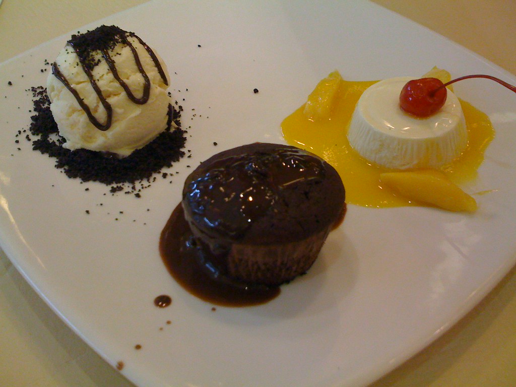 Dessert Platter Three desserts in one platter! The chocola… Flickr
