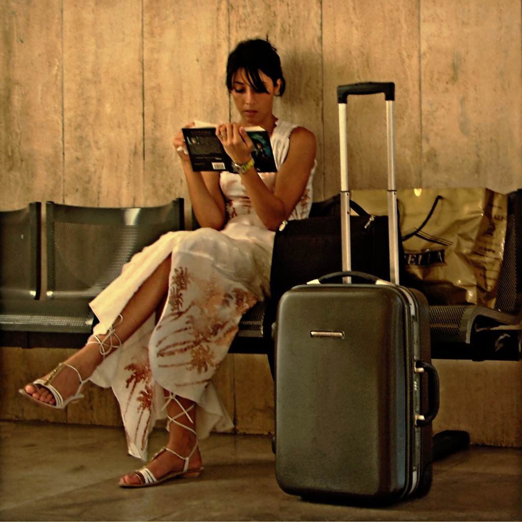 The Girl with the Suitcase Waiting for the next train and … Flickr