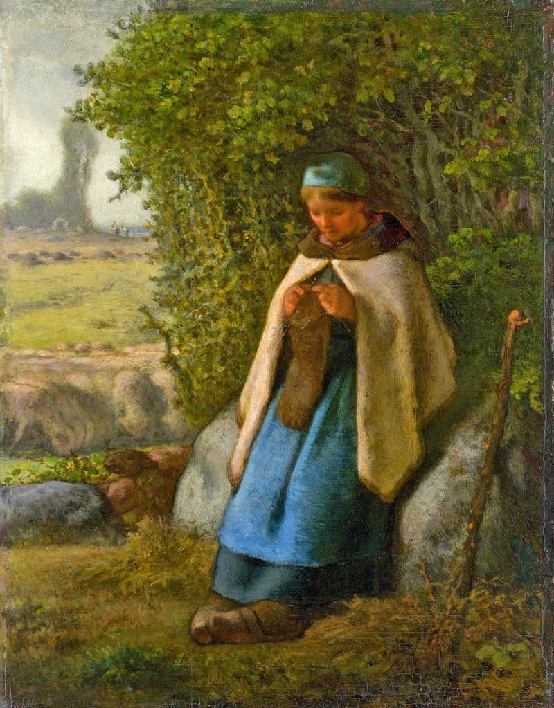 JeanFrançois Millet Shepherdess seated on a rock 1856 Flickr