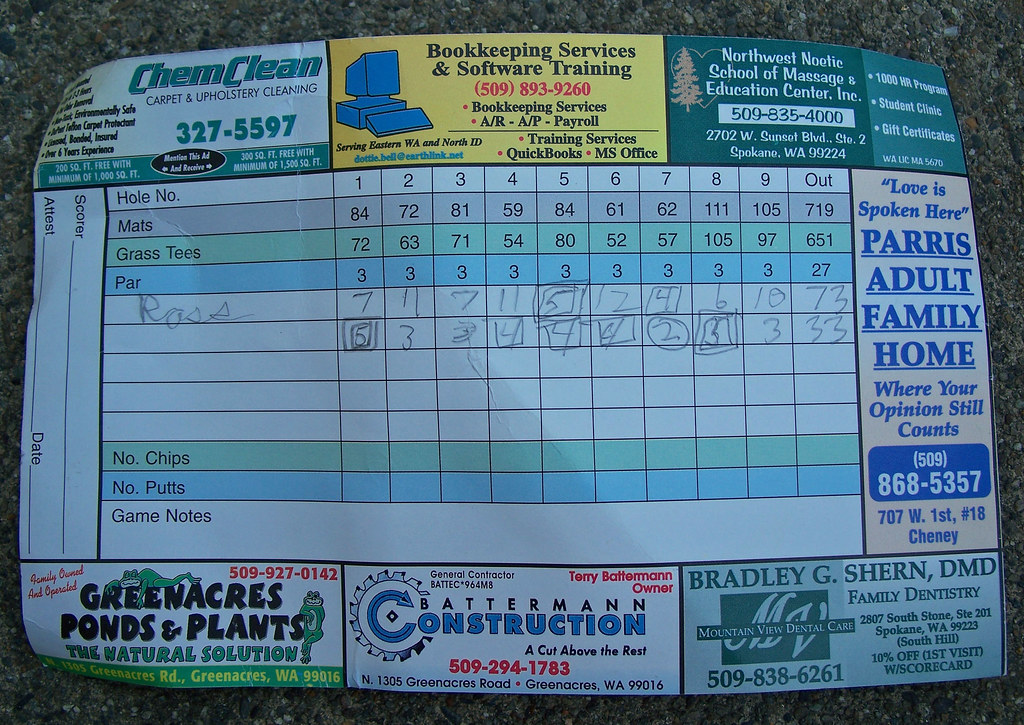 First golf scorecard Ross played his first real round of g… Flickr