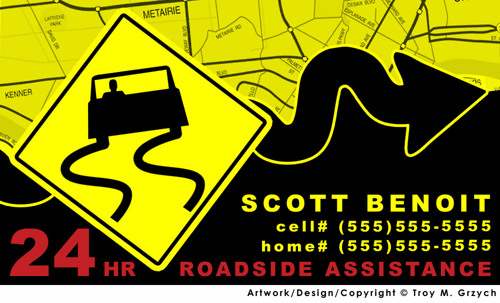24 Hour Roadside Assistance Logo and Business Card