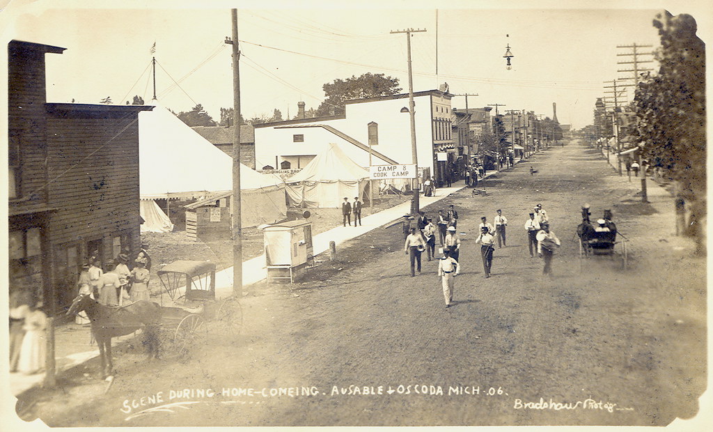 AuSable MI 1906 view of the AuSable Oscoda Village Main St… Flickr