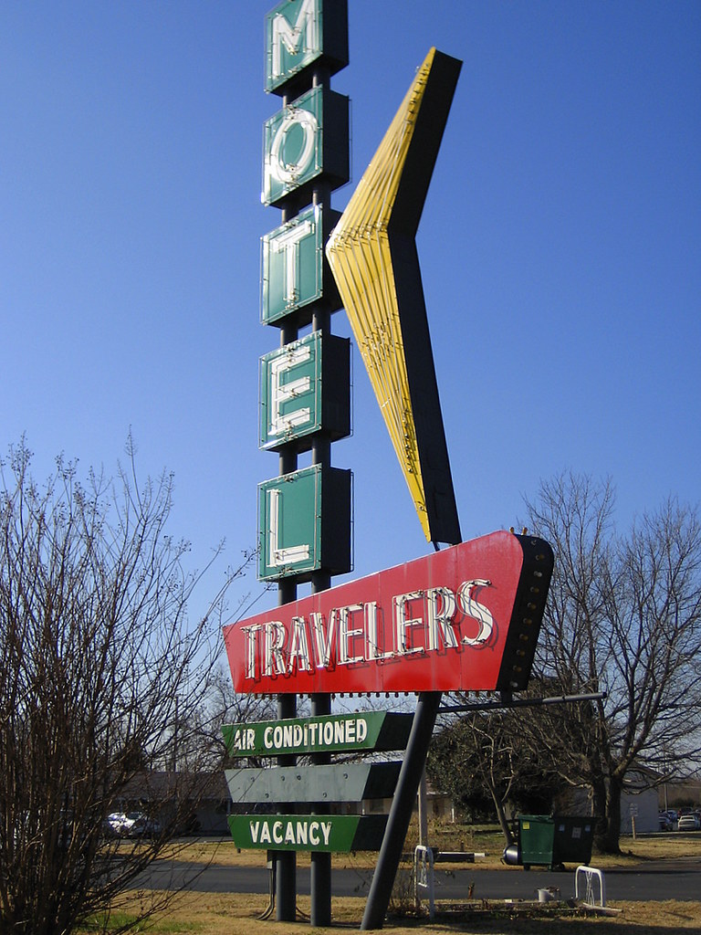 Travelers Motel Neon Sign Tom Baddley Flickr