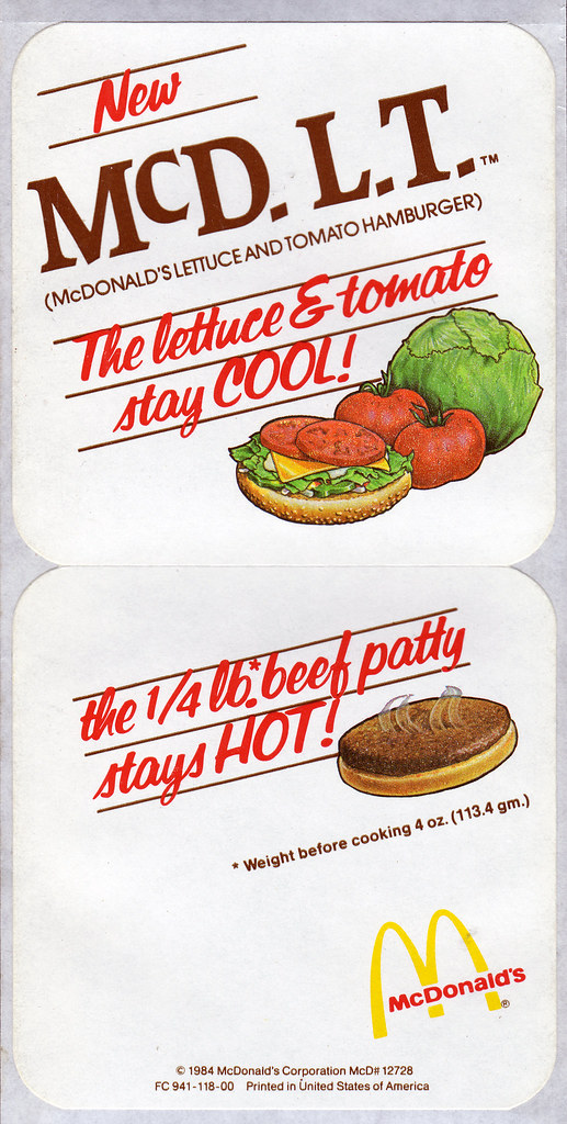 McDonalds McDLT sandwich promo/package sticker 1984 Flickr