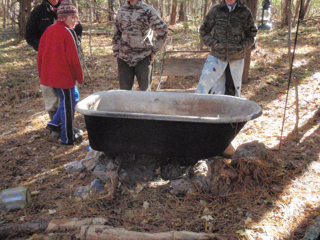 PB162093 Our awesome bathtub in the woods fire pit undern… Flickr