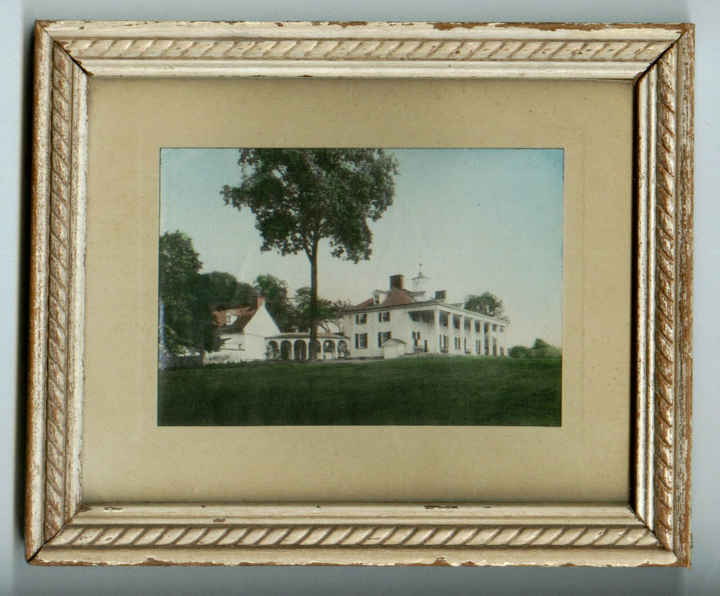 Mt. Vernon, vintage handcolored photo in frame On the bac… Flickr