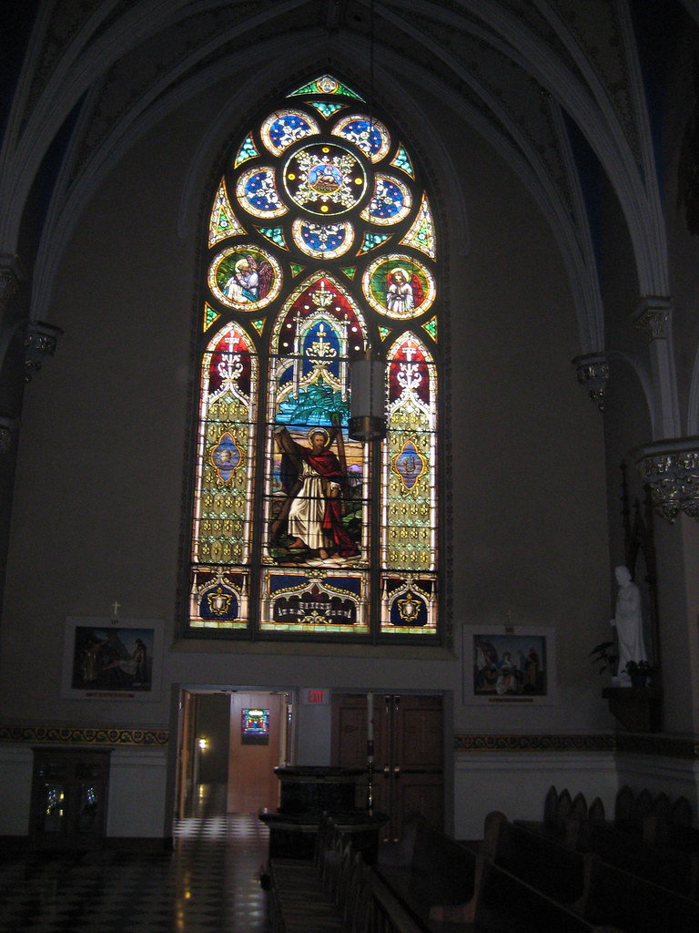 St. Andrews Catholic Church detail of stain glass in trans… Flickr